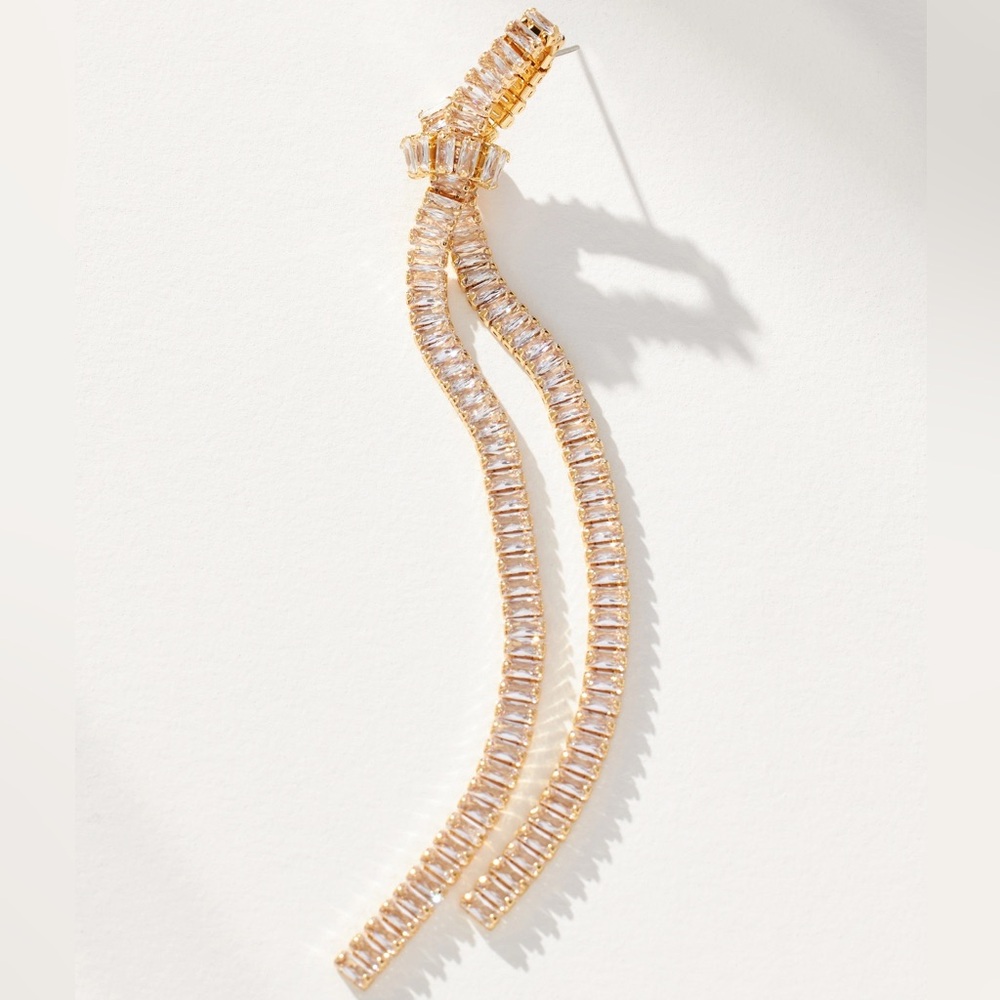 Anthropologie Crystal Knotted Drop Earrings - NWT - Picture 4 of 16